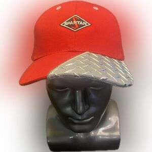 Spartan Golfing/Baseball Hat/Cap Rear Back Adjustment Logo Diamond Plate Bill